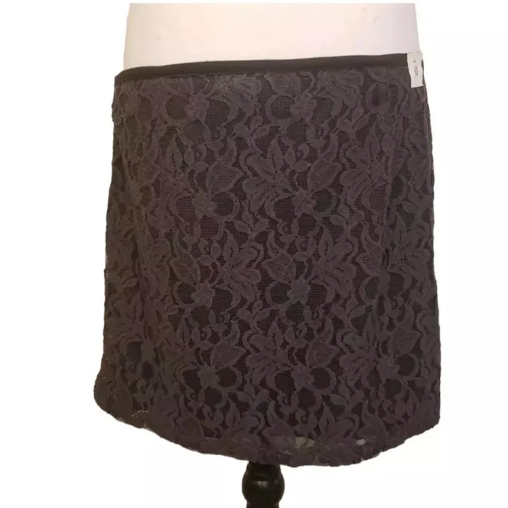 NWT GAP Skirt, Dark Gray Cotton Lace Floral Print Career Casual RETAIL $45, 10 - Picture 4 of 11